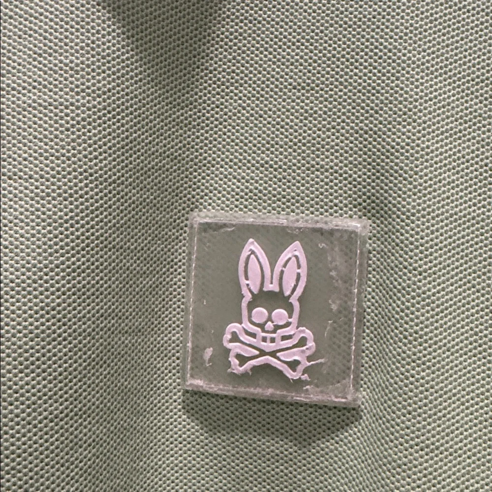 118. Psycho Bunny Light Green men’s Polo with Orange Accents, pre owned size. 6